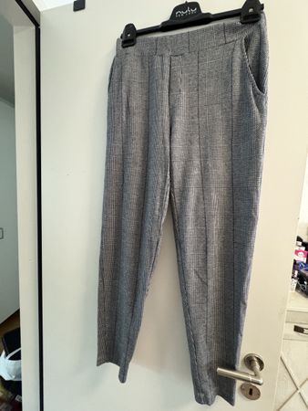 Bequeme Stoffhose, Gr. S, Grau/Schwarz,Naturaline (Baumwolle