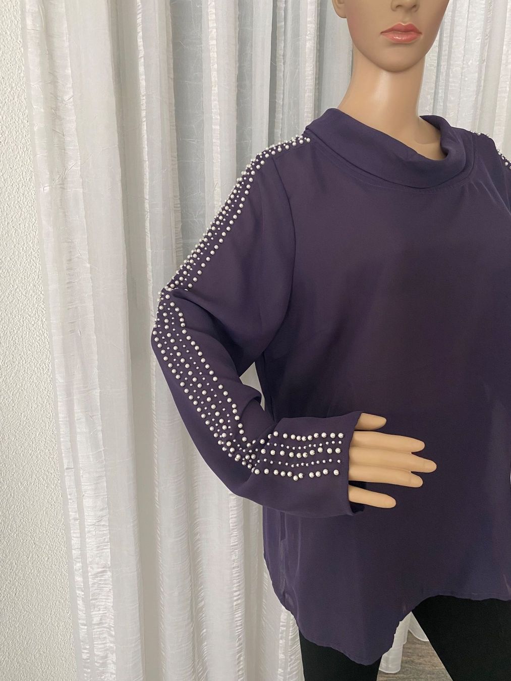 Camicette: ASHLEY BROOKE - einmalige Perlenbluse, violette, L – Nuovo e nell'imballaggio originale da Winkel venduto da ferrari2022 3