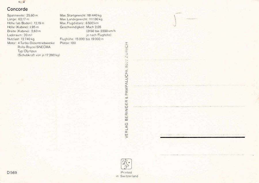 Cartoline postali: British Airways Concorde – Usato da Frauenfeld venduto da POML 1