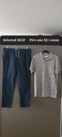 Lot pantalon Selected 36/33 et polo Pier One XL / Coton