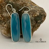 Ohrringe Blau Chalzedone Unikate Silber 925