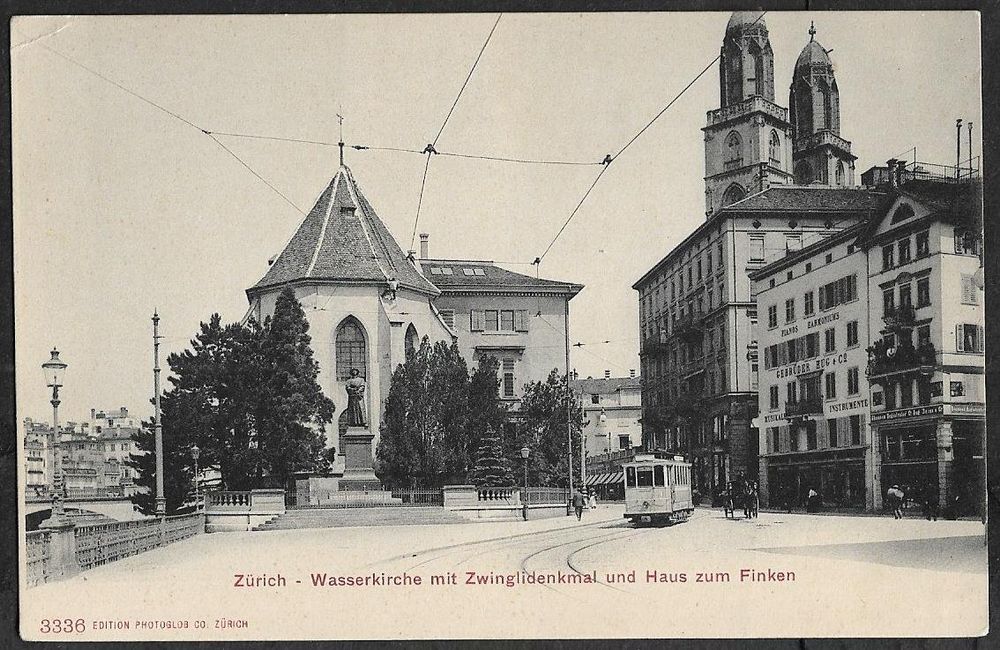 Uralte AK Zürich Wasserkirche Zwingli+Haus zum Finken ab 1.- (Neu ...