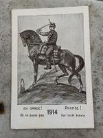 Alte Litho PK / En Garde! - Parade! 1914 Nur nicht hinein 