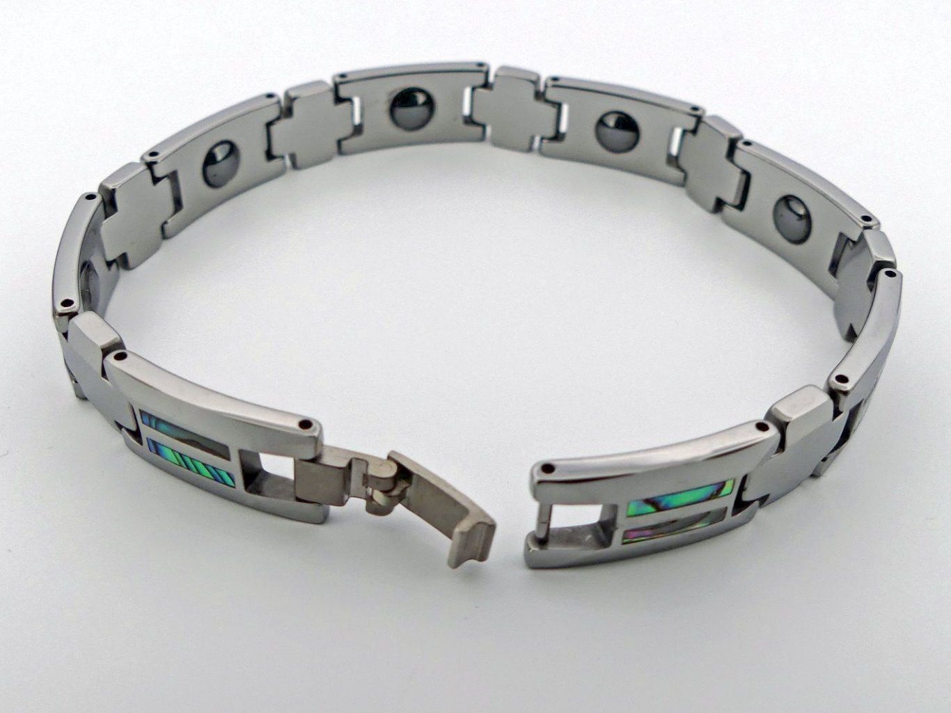 Bracciali & Braccialetti: Armband aus Wolfram mit Abalone – Nuovo e nell'imballaggio originale da Matten b. Interlaken venduto da kero71 5