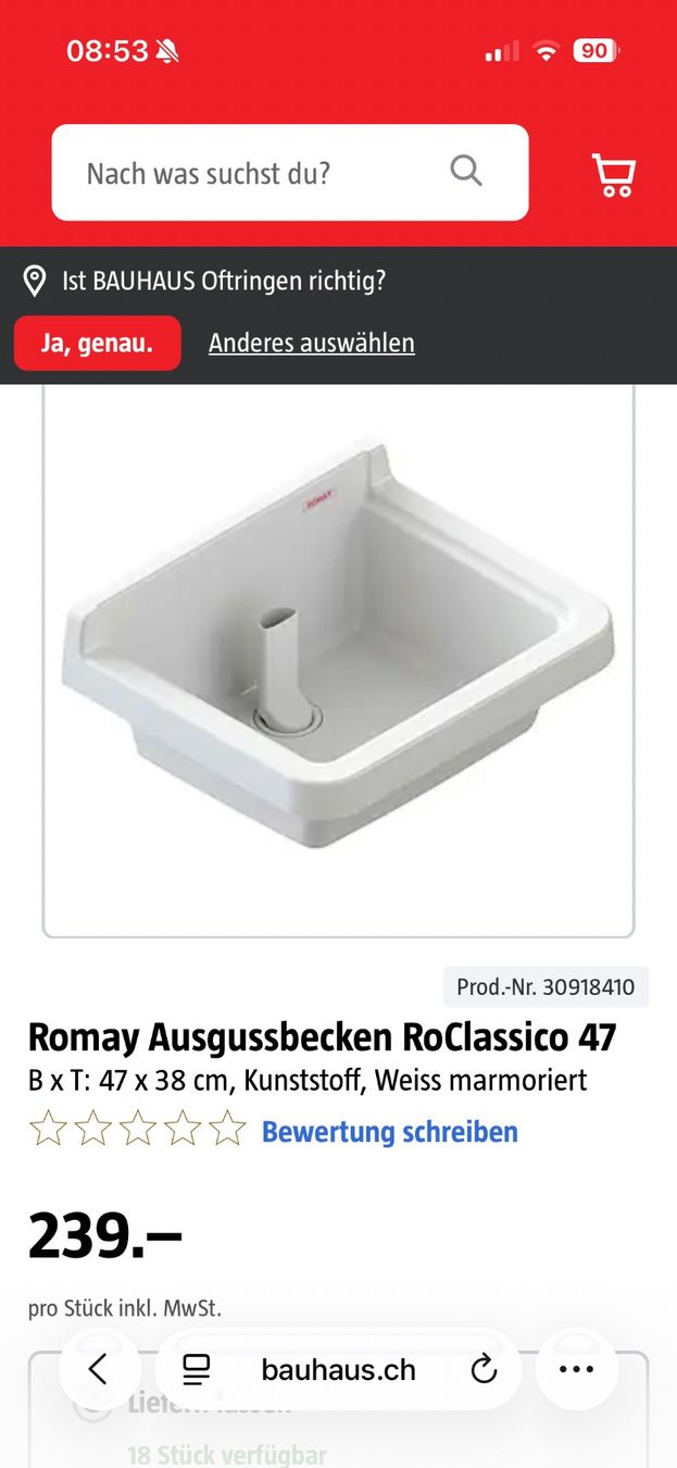 Romay Spülbecken & Waschbecken: Romay Waschbecken – Gebraucht aus Oetwil a d Limmat von TanjaR79 1