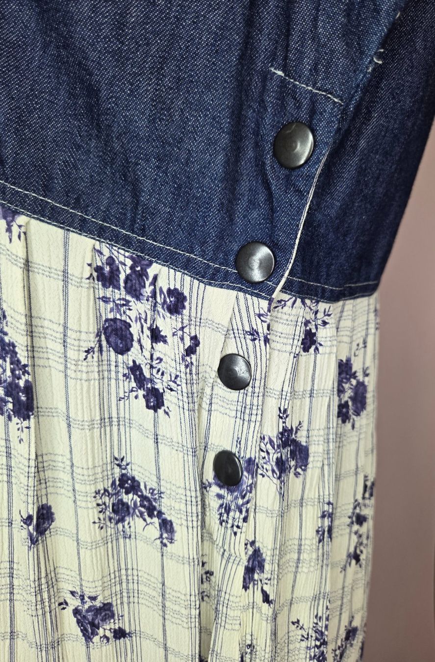 Robes: Vintage DeVille Kleid 44 Denim Blumen – D'occasion à Bern par -Aniko- 3