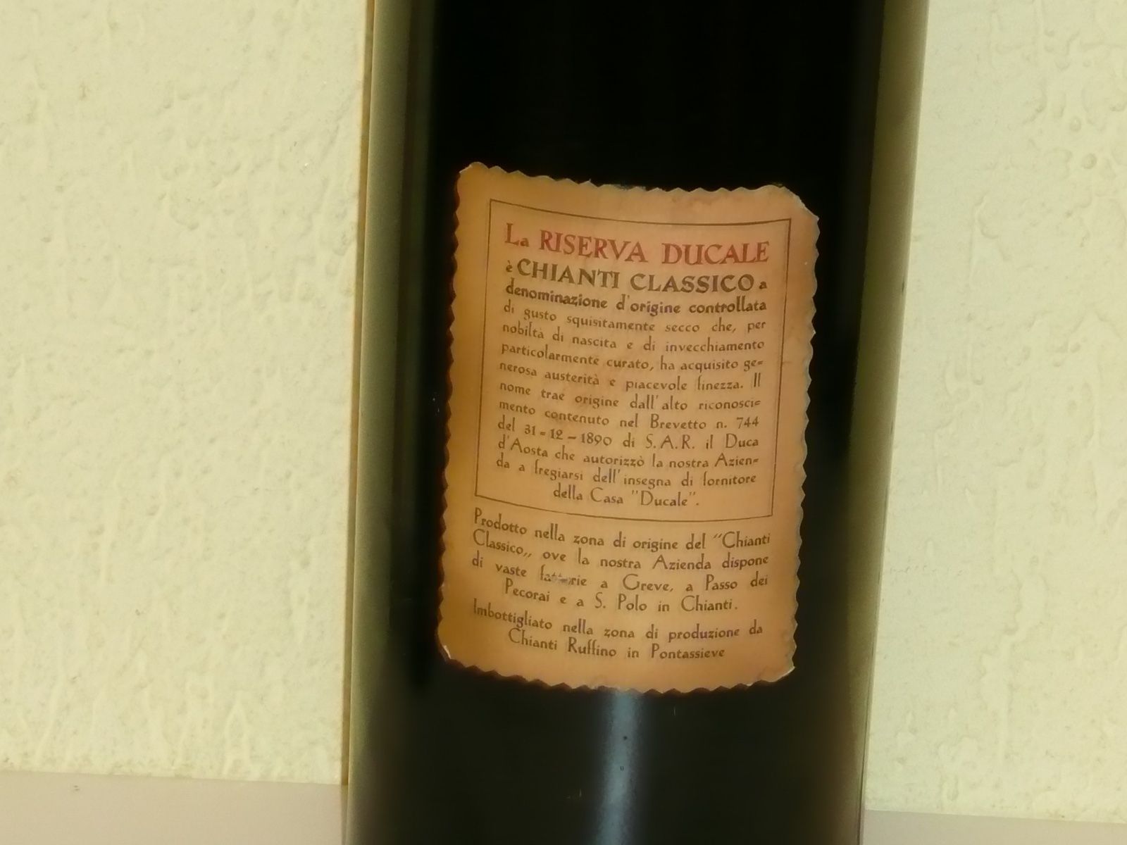 Vino: Ruffino " Riserva Ducale Chianti Classico 1971 " – Usato da Kriens venduto da Taurus12 3
