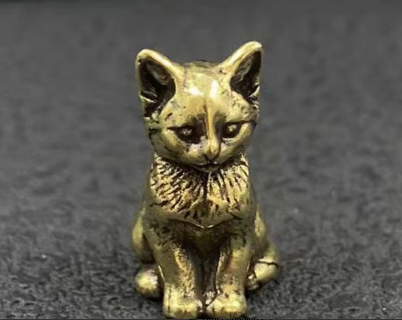 Figuren: Sitzende Katze aus massivem Messing – Miniaturfigur – Neu (gemäss Beschreibung) aus Langenthal von Seelenfreunde 4