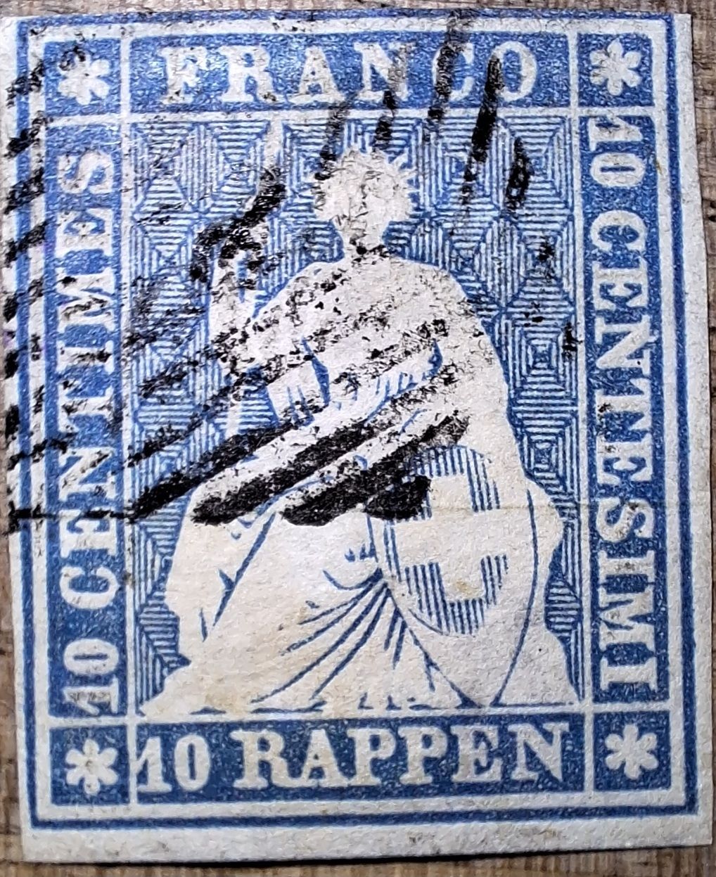 Tutti i francobolli: Strubel 23A3 mit Befund Kat. 110.- – Usato da Balgach venduto da SIMEON27