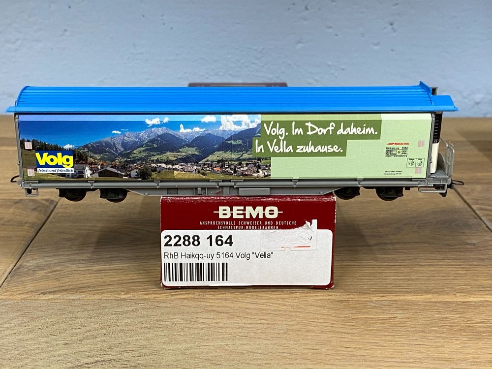 Bemo BEMO HOm 2288 115 RhB Haik-v 5135 Kuoni HOm 2288 164 - RhB Güterwagen Haikqq-uy 5164 Volg Vella, NEU