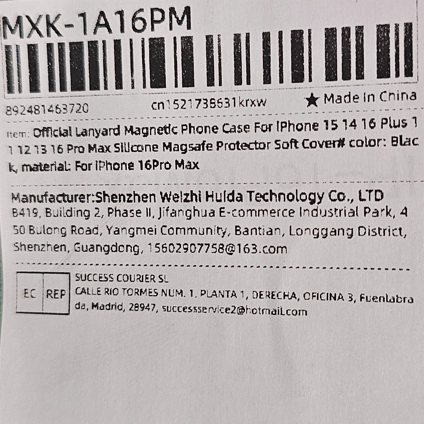 Apple Telefoni cellulari / Smartphones: iPhone 16Pro Max Handyhülle – Nuovo e nell'imballaggio originale da Bronschhofen venduto da Xena37 3