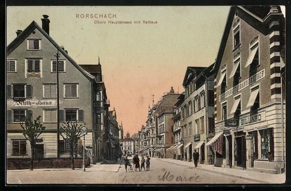Cartes postales: Rorschach, Obere Hauptstrasse mit Rathau – D'occasion à Berlin par bartko-reher