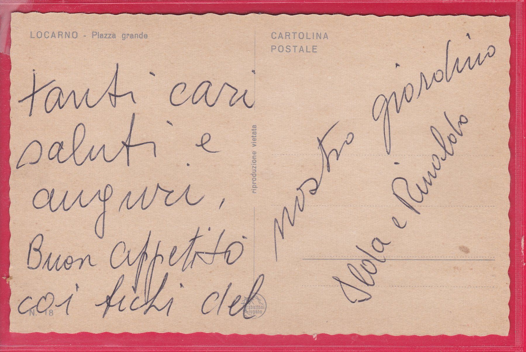 Cartoline postali: LOCARNO - PIAZZA GRANDE – Usato da Oberrieden venduto da Gebirgsstelze 1