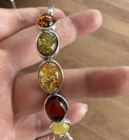 Elegantes Silberarmband mit baltischen Bernsteinen