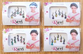 Set 4x selbstklebender Gesichts Schmuck Accessoire