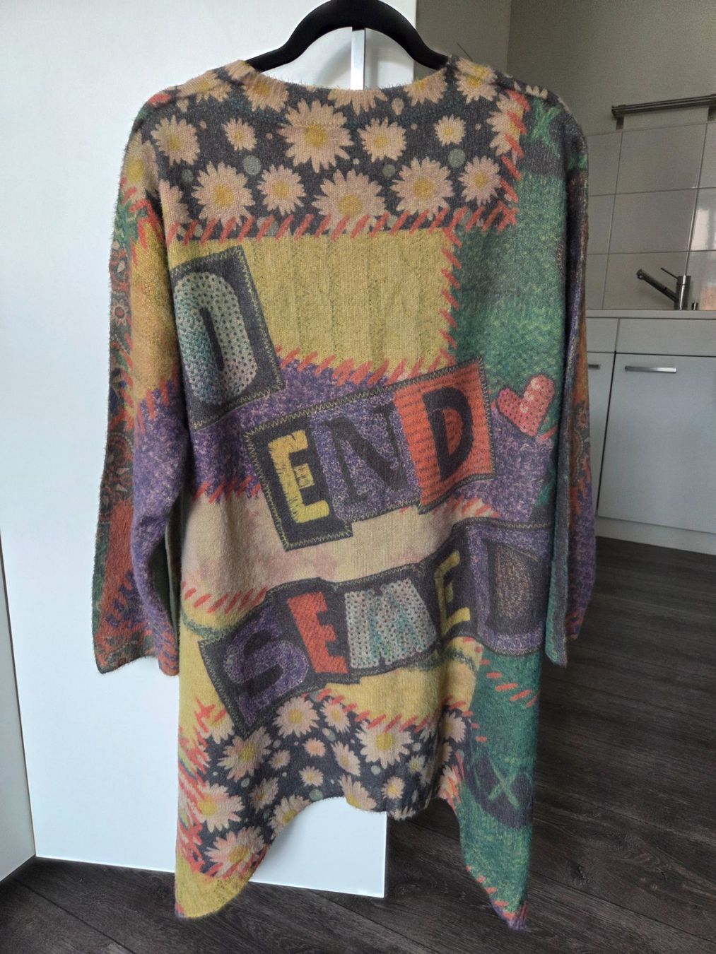 Vestiti: Buntes Oversize Strickkleid im Patchwork-Stil – Usato da Wittnau venduto da nat_lby6 3