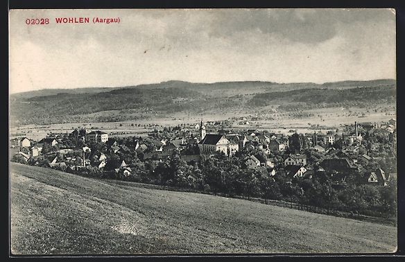 Cartoline postali: AK Wohlen, Gesamtansicht mit Kirche – Usato da Berlin venduto da bartko-reher