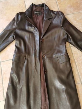 Manteau cuir Vent Couvert marron. T. 3/38. Excellent état 