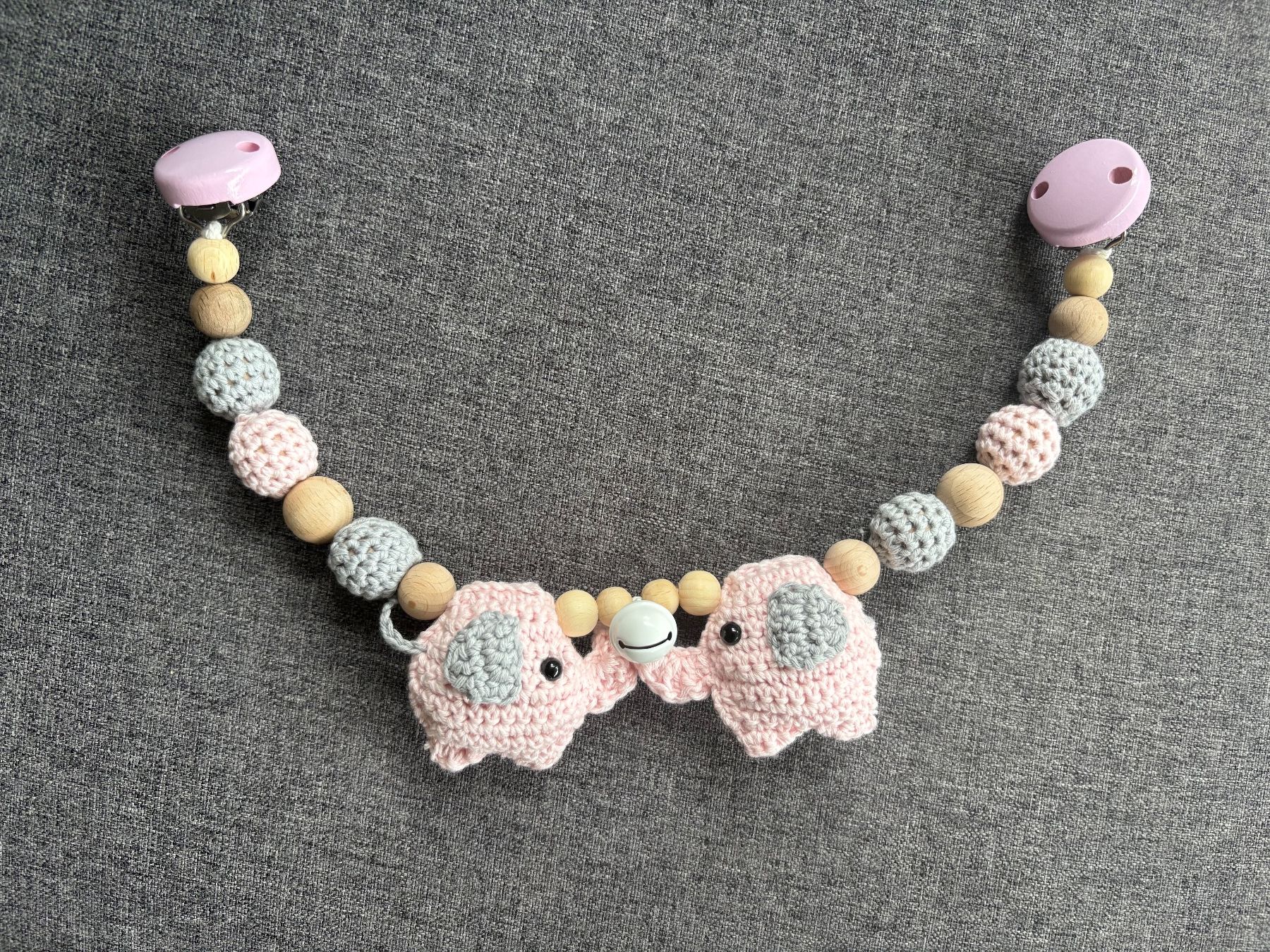 Carrozzine: Kinderwagenkette Elefanten rosa – Nuovo (secondo la descrizione) da Chur venduto da Handkreativ