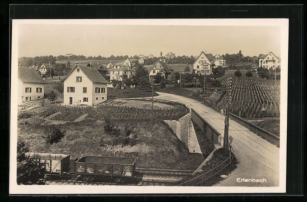 Ansichtskarten: AK Erlenbach /ZH, Häuser und Eisenbahn – Gebraucht aus Berlin von bartko-reher