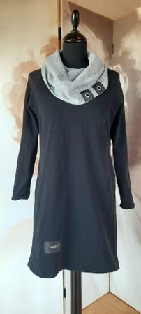 🌿 BOGG Damenkleid Gr 40 Schwarz mit grauem Kragen Sportlich