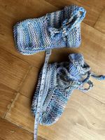 NEU Babyschuhe Baby-Schühchen eingestrickt 100% Wolle