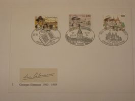 Werbemarken FDC Gemeinschaftsausgabe Geo. Simenon 15.10.1994