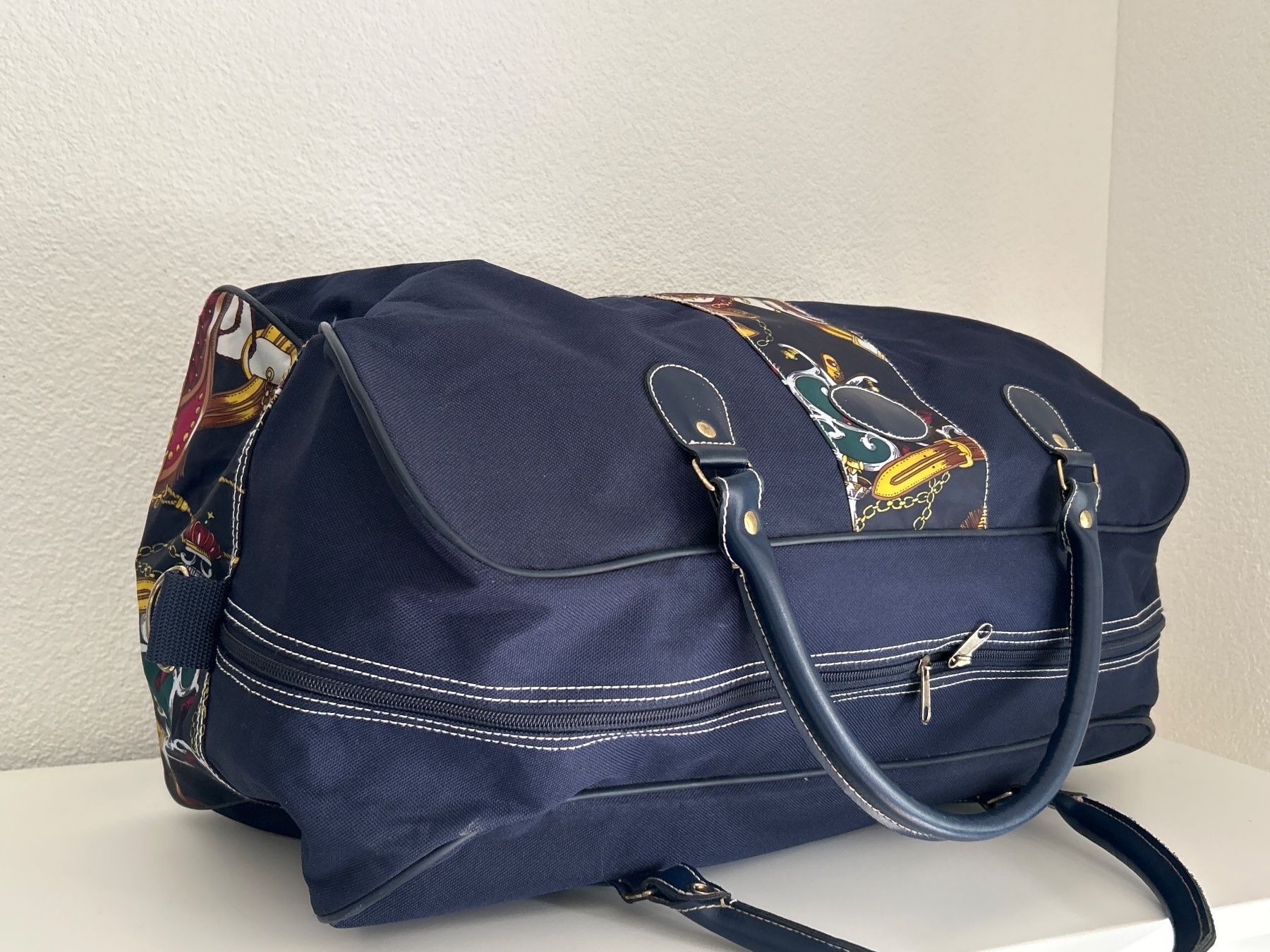 Borse da donna: Reisetaschen Set Dunkelblau mit Muster – Usato da Brunnen venduto da Nala2929 5