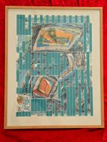 Lina Furlenmeier e.a. Litho 1987 abstrakt 63x50cm signiert