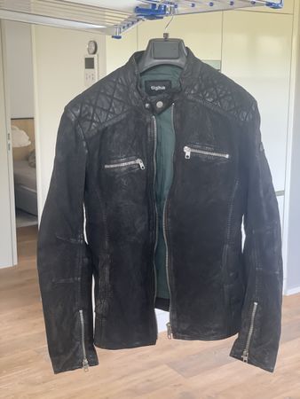 Tigha Lederjacke, Schwarz, Gr. S