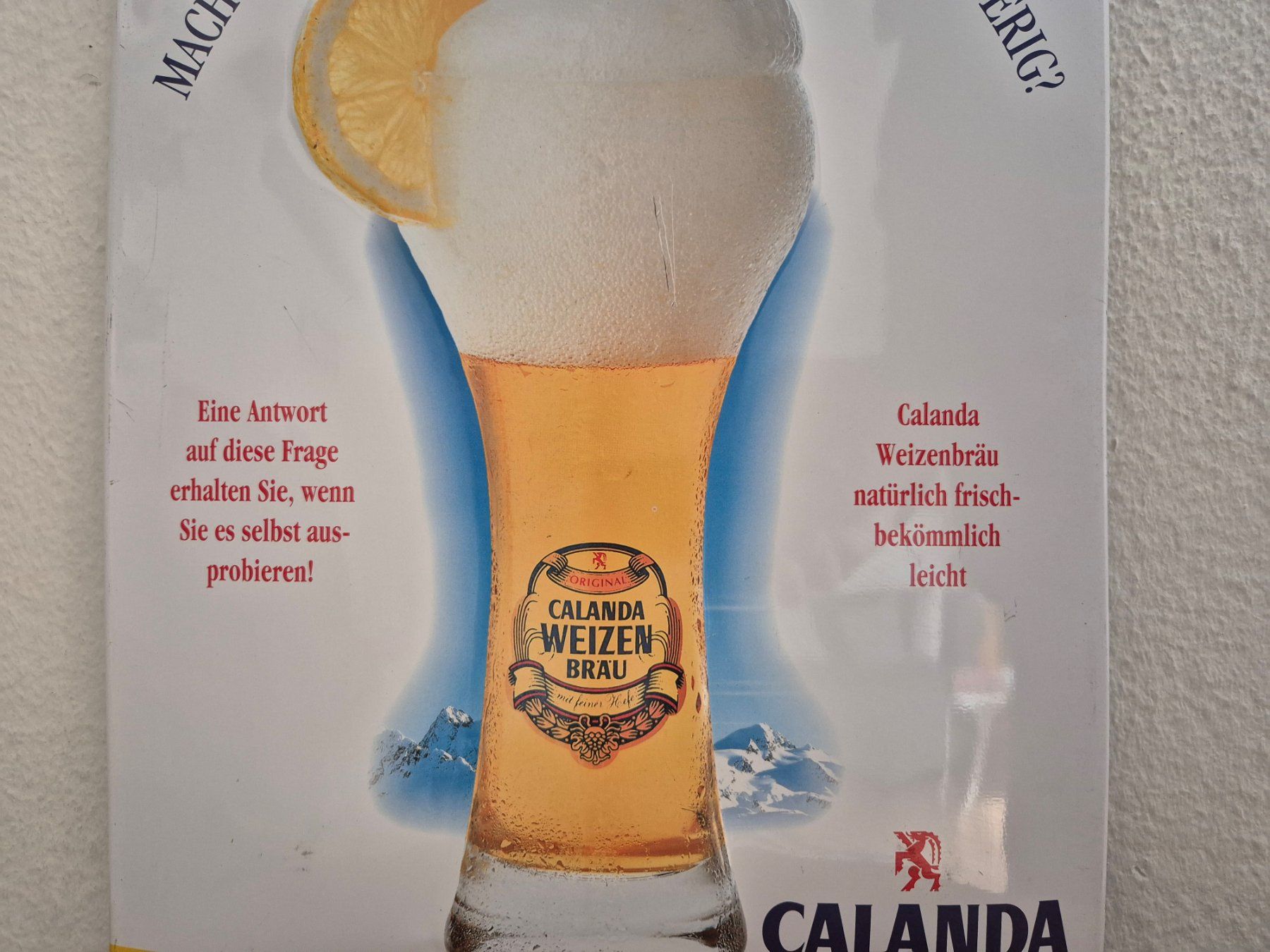 Calanda Schilder: Blechschild Calanda Weizen Bräu Bier Logo Retro Schild Blech – Gebraucht aus Neuhausen von rraayy 5