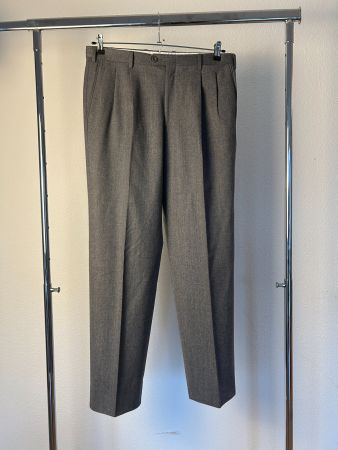 Brioni Grey Melange Wool Suit Trousers