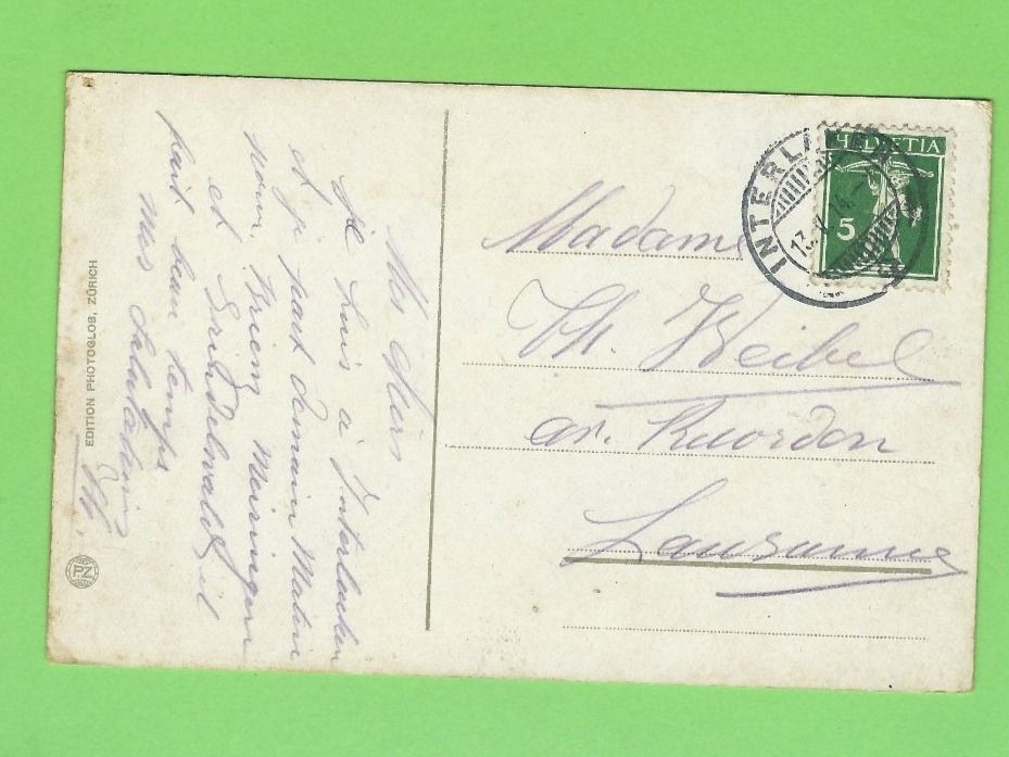 Cartoline postali: Interlacken, Höhenweg mit Jungfrau – Usato da Zürich venduto da t24_de 1