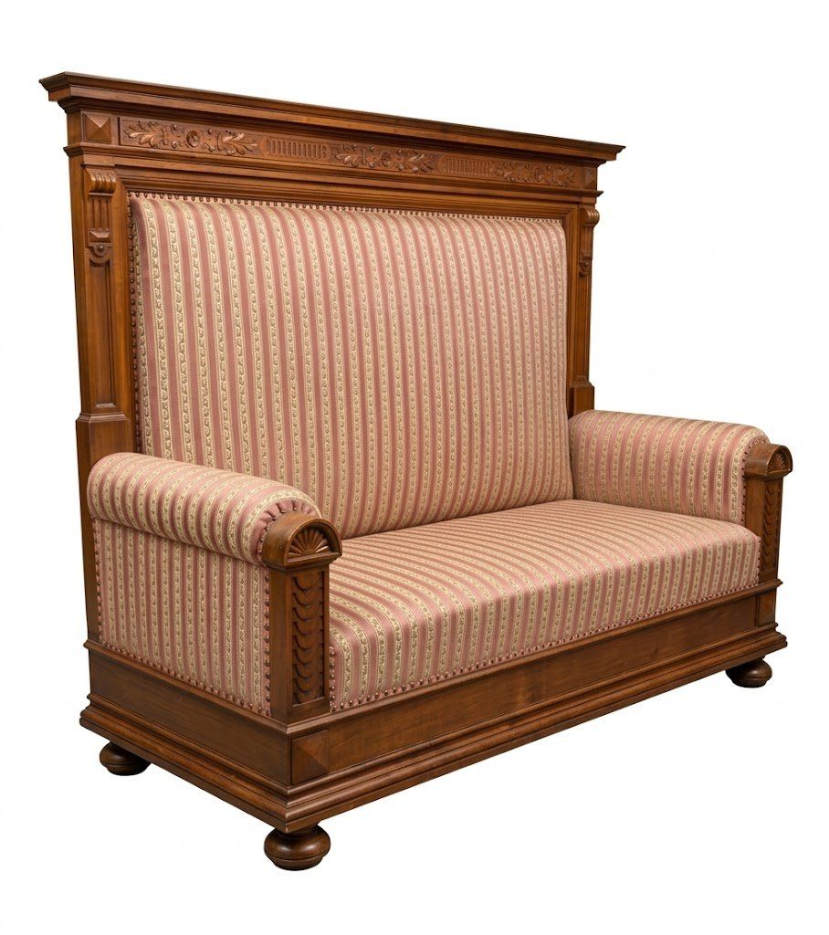 Divani: Biedermeier-Sofa mit wunderschöner Schnitzereien antik – Usato da Flums venduto da Flumsantik