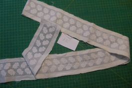 Antike St. Galler Spitzen Stickerei weiss - 1.85 Meter