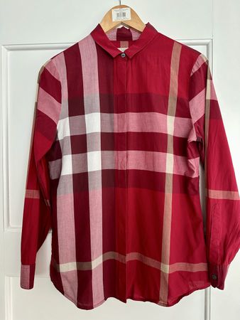 Burberry Brit Red Check Shirt - Size S - Autumn Style!