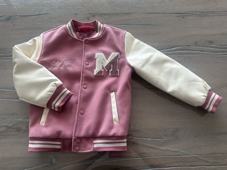 College Jacke Grösse 128 altrosa/weiss 🎀🤍