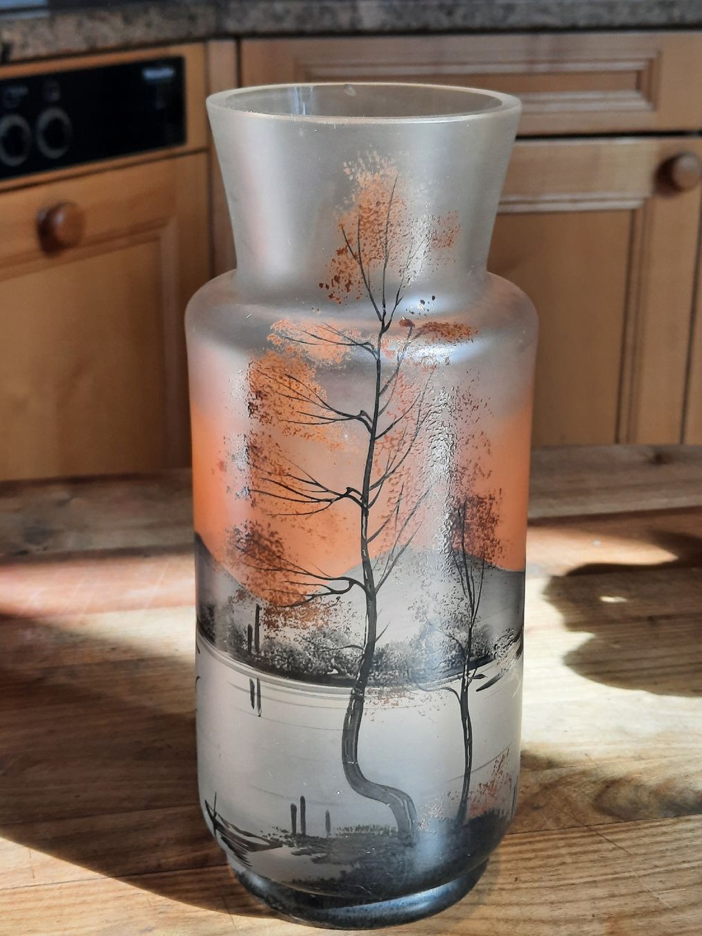 Vasi & Recipienti: Schöne Herbst-Vase aus Glas mit Malerei – Usato da Busswil BE venduto da balu37 3