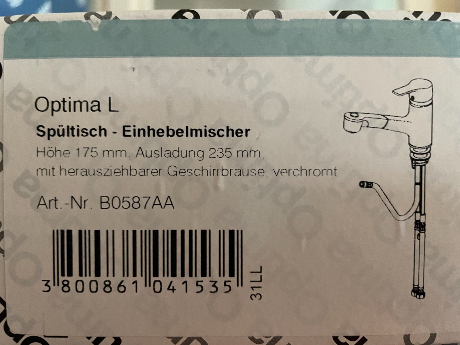 Robinetterie: Spültisch- Einhebelmischer Optima L – Neuf avec emballage d'origine à Balgach par Mize78 1
