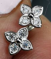 Boucles d'oreille argent diamants de moissanite de 0,12 ct
