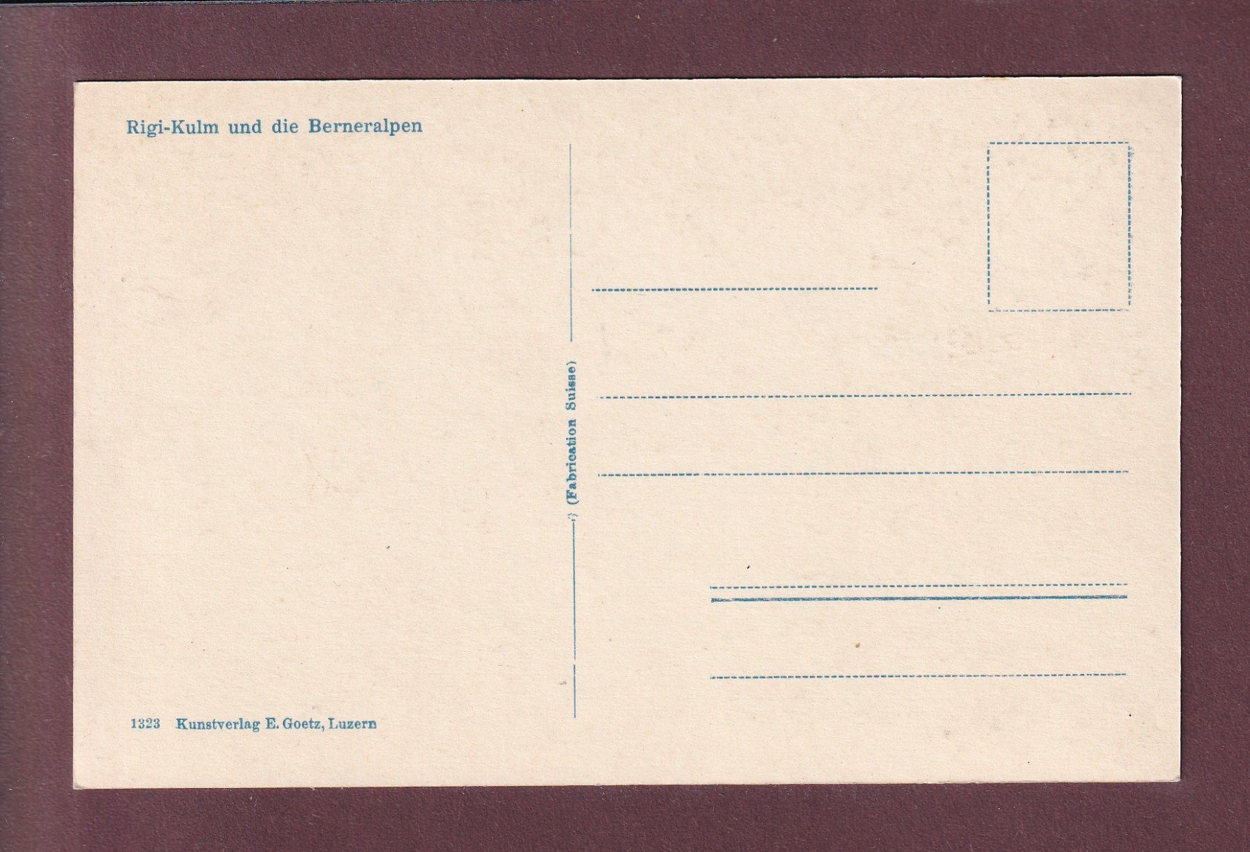 Cartes postales: RIGI-KULM - Berneralpen – D'occasion à Pully par nicecards 1