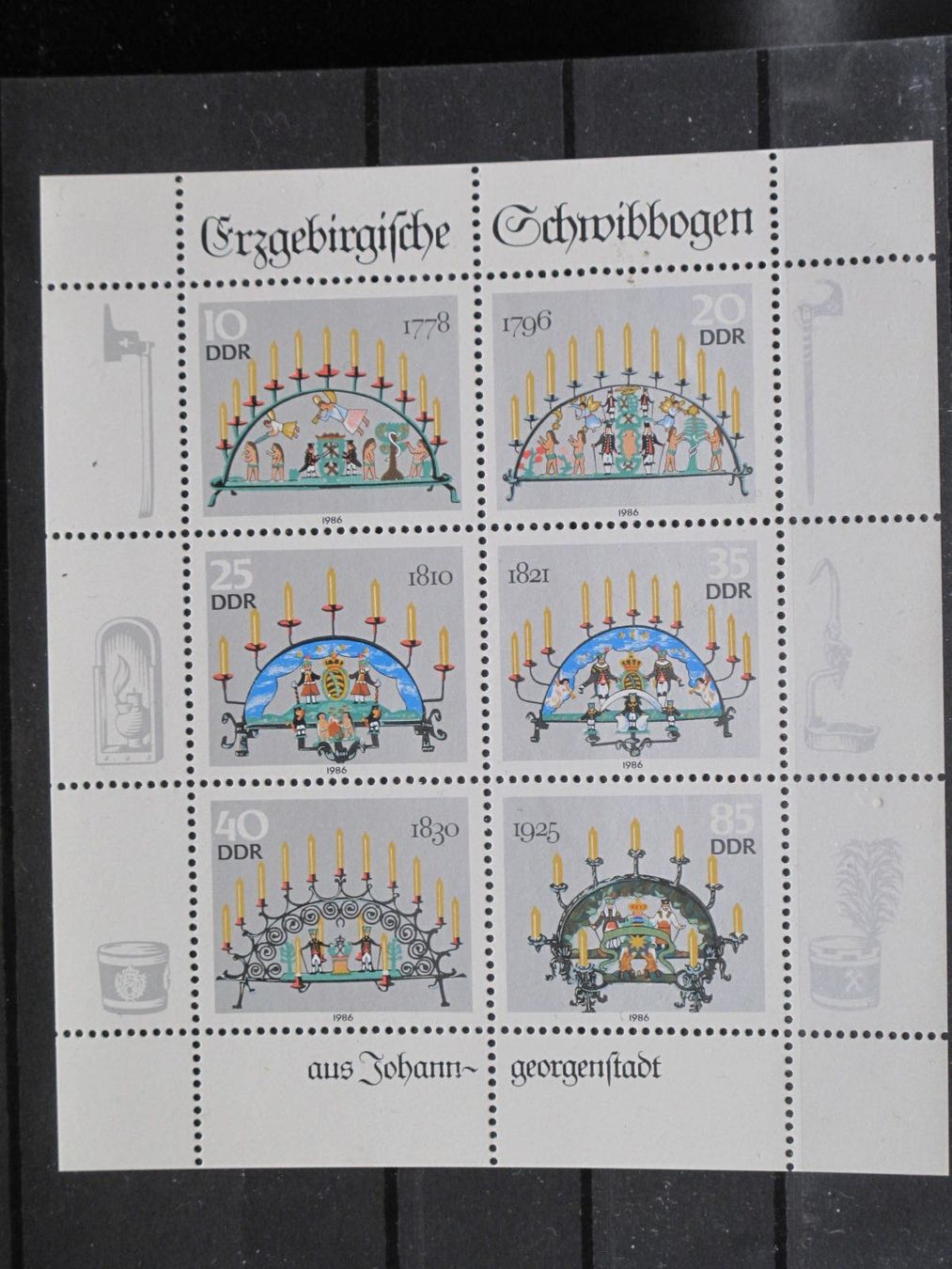 Tutti i francobolli: DDR 1986 Schwibbogen KB** – Usato da Wil SG venduto da fva01