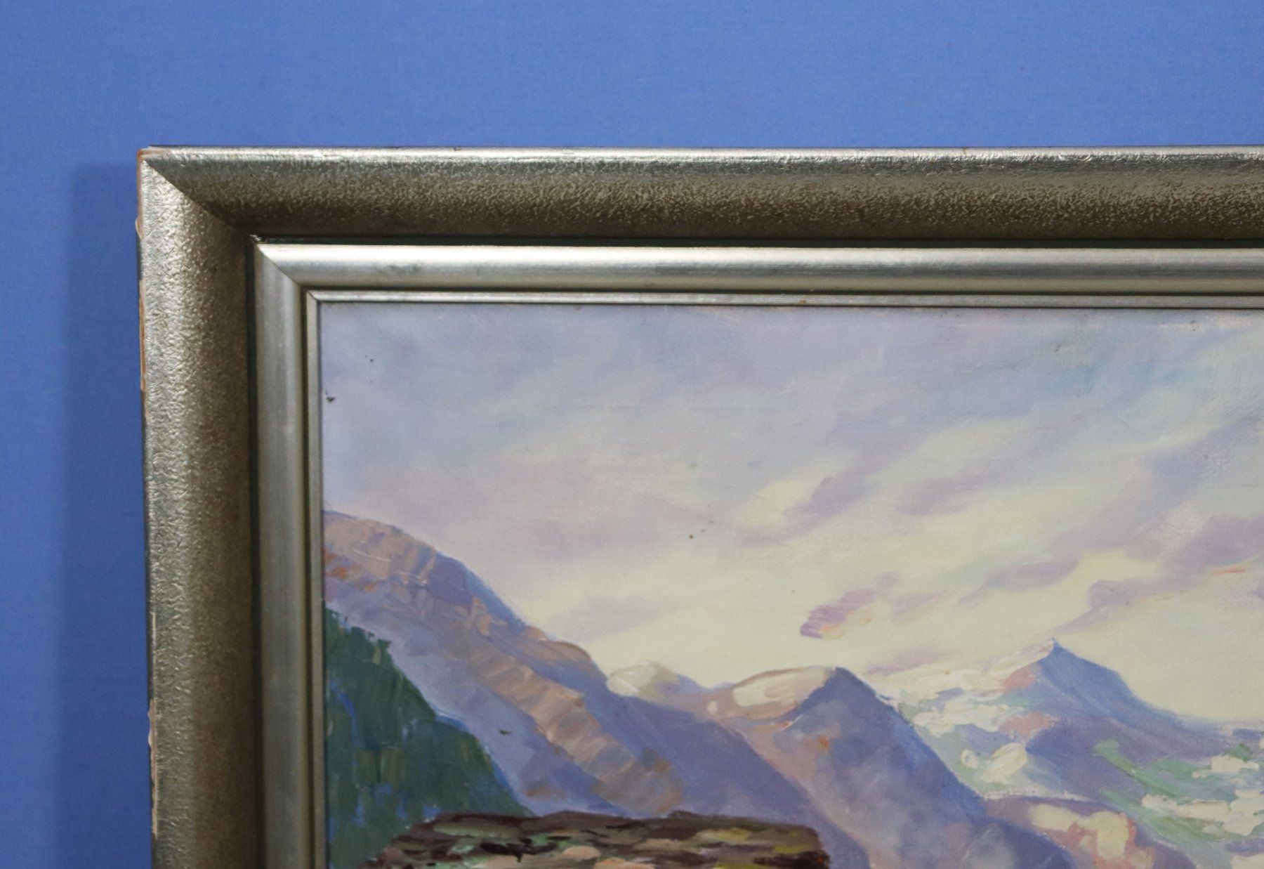 Dipinti: Landschaft mit Walliser Spycher, Gemälde mit Monogramm M R – Usato da Zug venduto da Kunst-Fundgrube 6