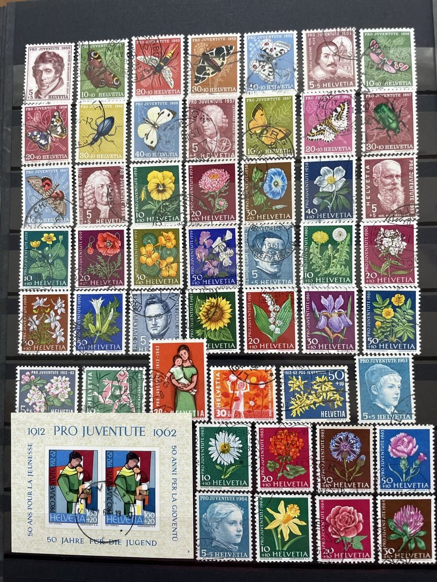 Tutti i francobolli: Schweiz CH PJ ab 1955 3s – Usato da Cham venduto da Diablo1232