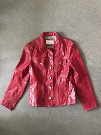 Leonardo Echtleder Jacke, rot, Grösse 36