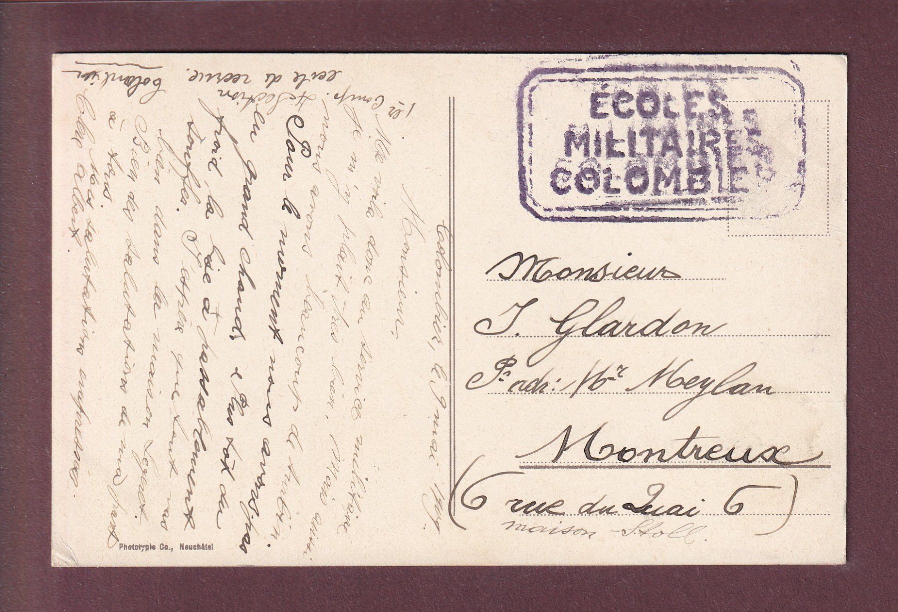 Ansichtskarten: COLOMBIER et les Alpes - 1909 Feldpost – Gebraucht aus Pully von nicecards 1