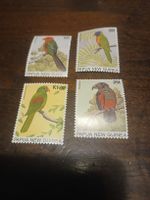 Lot de 4 timbres de Papouasie-Nouvelle-Guinée, oiseaux! 767
