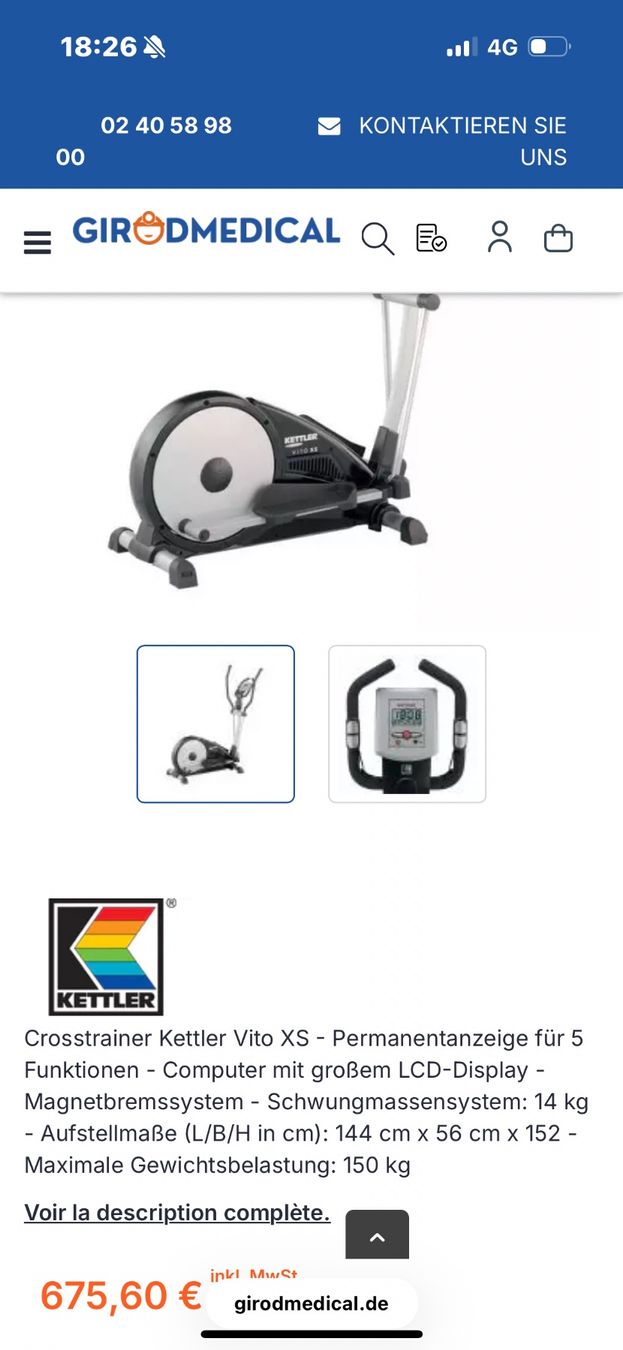 Kettler Hometrainer: Kettler Crosstrainer , NP 899 CHF – Usato da Obbürgen venduto da bugi6868 5