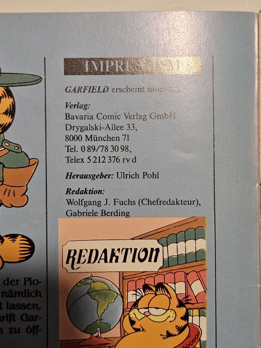 Fumetti: Garfield Comic Nr. 2/89 / #WT18 – Usato da Oberdorf BL venduto da BaldenEagle 1