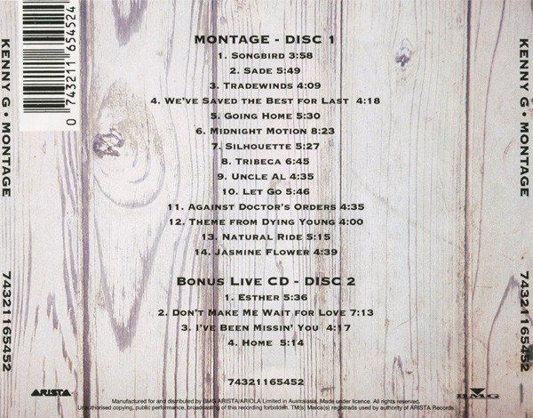 CD: Kenny G MONTAGE Bashiri Johnson Synth Peter Scherer Jazz 2CD – Usato da Kandergrund venduto da Sososo 1